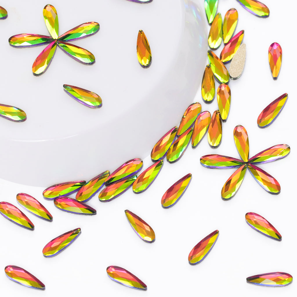 Raindrop Shape Rainbow Flat Back Fancy Rhinestones WholesaleRhinestone
