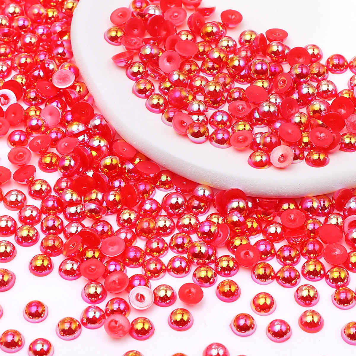Siam AB Resin Flat Back Pearls Multi Sizes WholesaleRhinestone Hauptbild