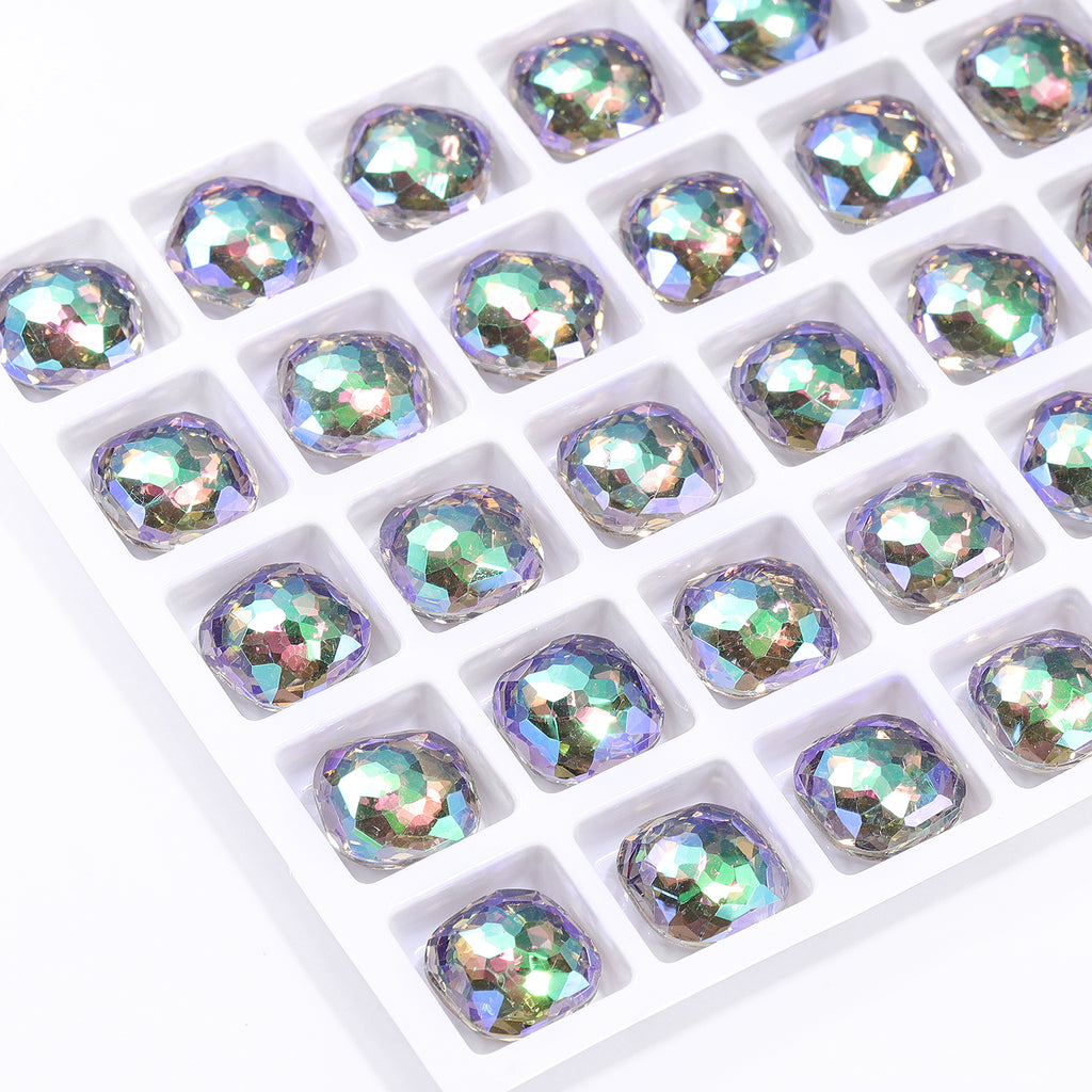 Ghost Light Fantasy Cushion Square Shape High Quality Glass Pointed Back Fancy Rhinestones WholesaleRhinestone
