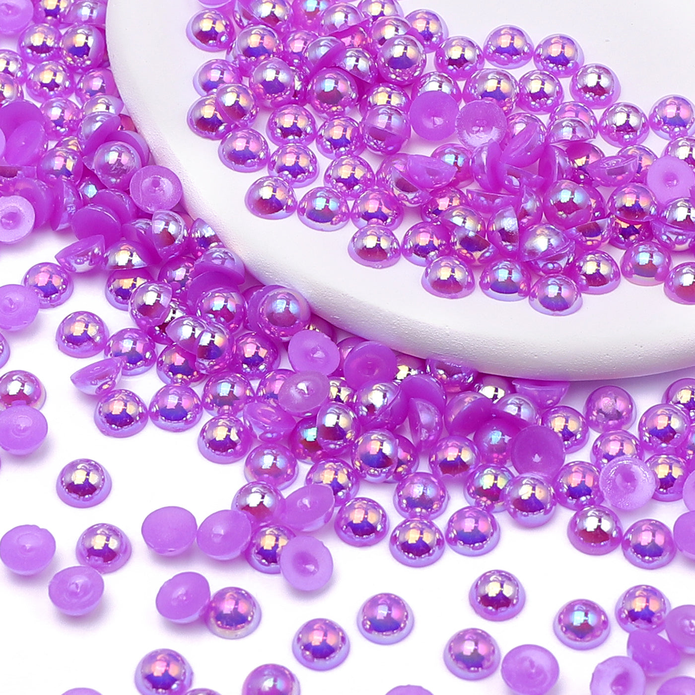 Violet AB Resin Flat Back Pearls Multi Sizes WholesaleRhinestone