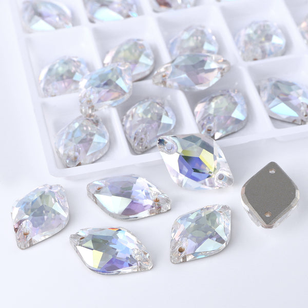Crystal Transmission Lemon Shape High Quality Glass Sew-on Rhinestones WholesaleRhinestone