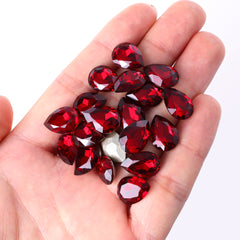 Siam Pear Shape High Quality Glass Pointed Back Fancy Rhinestones