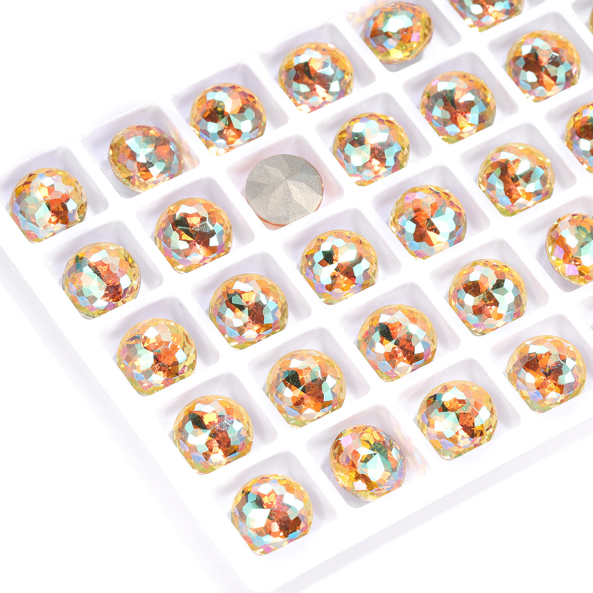 Crystal Sun Dome Round Shape High Quality Glass Pointed Back Fancy Rhinestones WholesaleRhinestone
