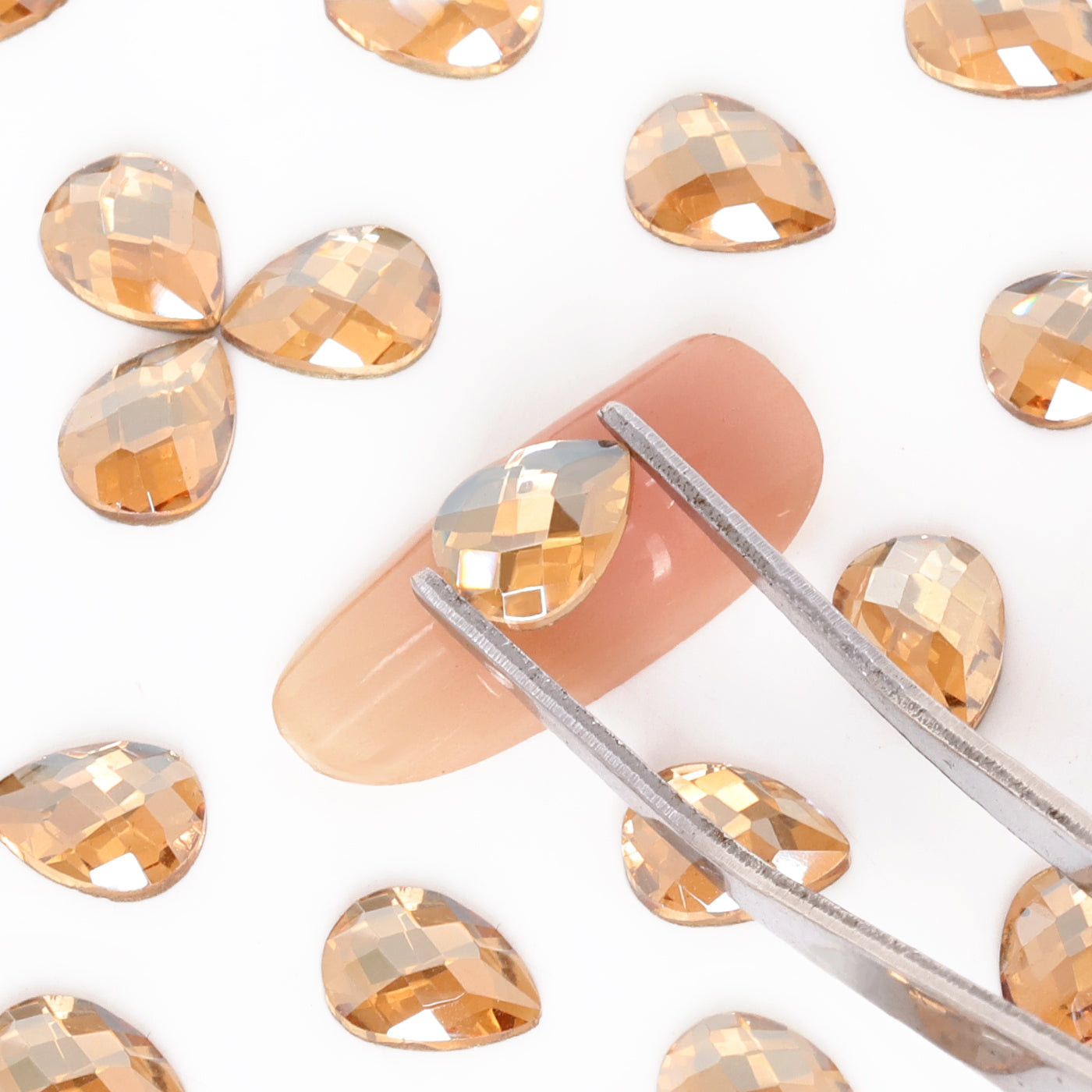 Raindrop Shape Golden Shadow Flat Back Fancy Rhinestones
