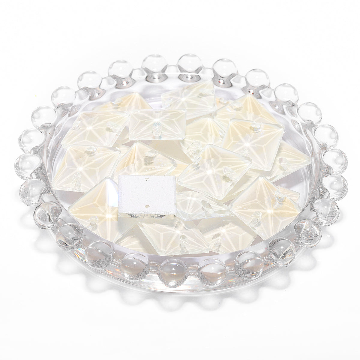 Electric Neon White Square Shape High Quality Glass Sew-on Rhinestones WholesaleRhinestone
