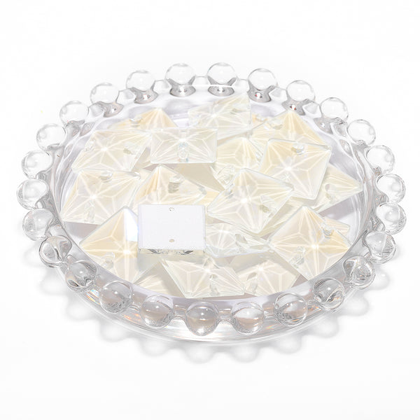 Electric Neon White Square Shape High Quality Glass Sew-on Rhinestones WholesaleRhinestone