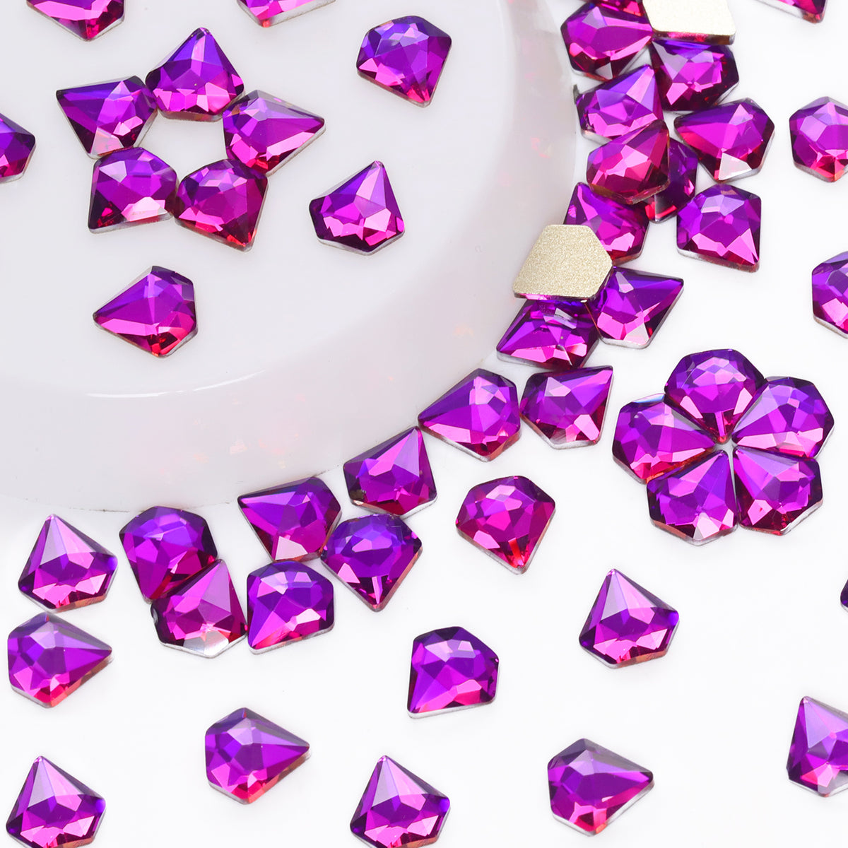 Diamond Shape Purple Volcano Flat Back Fancy Rhinestones WholesaleRhinestone