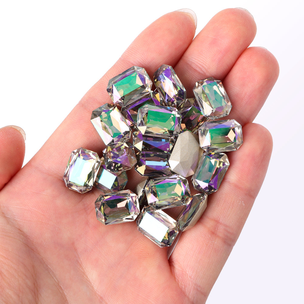 Ghost Light Thin Octagon Shape High Quality Glass Pointed Back Fancy Rhinestones WholesaleRhinestone