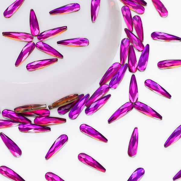 Raindrop Shape Purple Volcano Flat Back Fancy Rhinestones WholesaleRhinestone