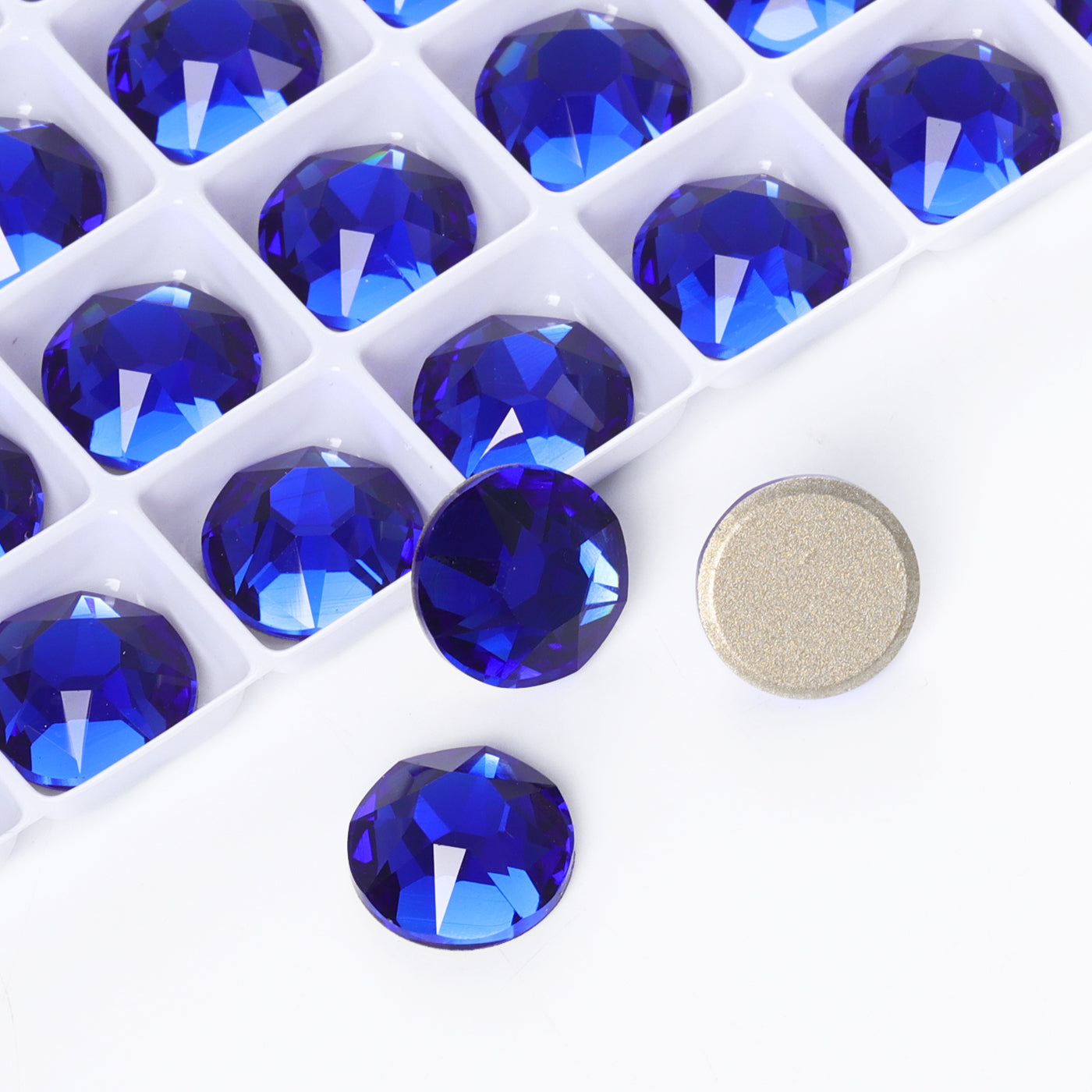 Sapphire XIRIUS Round Shape High Quality Glass Beveled Flat Back Rhinestones WholesaleRhinestone