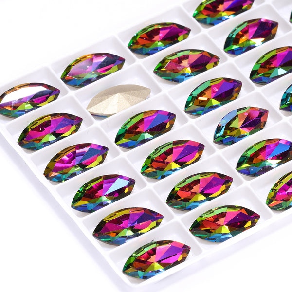 Volcano Navette Shape High Quality Glass Pointed Back Fancy Rhinestones WholesaleRhinestone