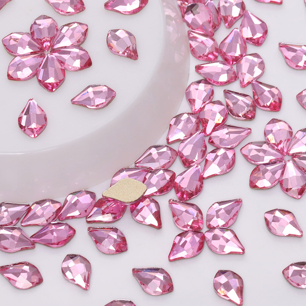 Maple leaves Shape Light Pink Flat Back Fancy Rhinestones WholesaleRhinestone