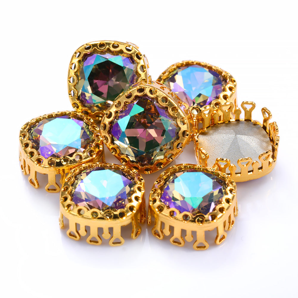Ghost Light Cushion Square Shape High-Quality Glass Sew-on Nest Hollow Claw Rhinestones WholesaleRhinestone Image principale du produit