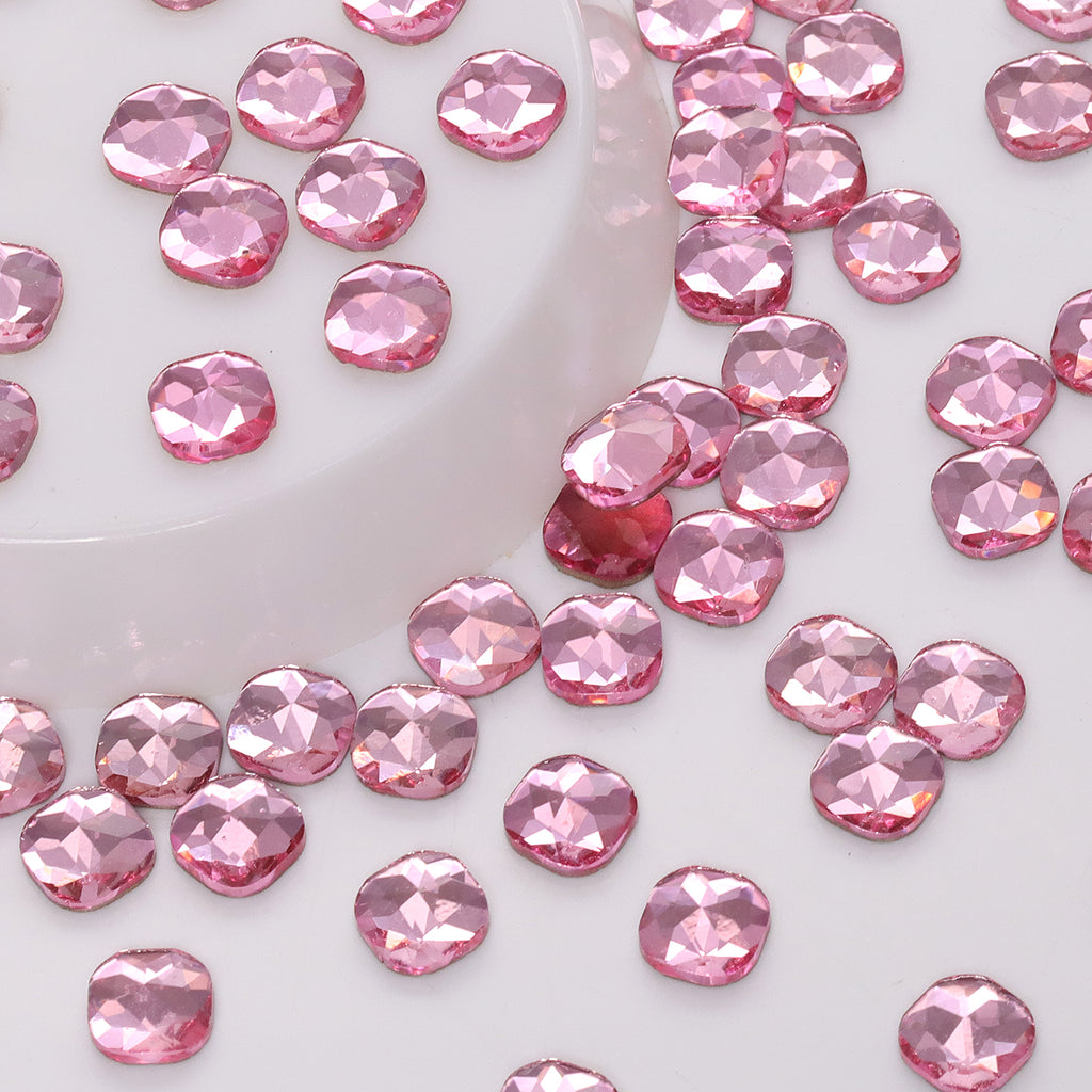 Round Square Shape Light Pink Flat Back Fancy Rhinestones WholesaleRhinestone