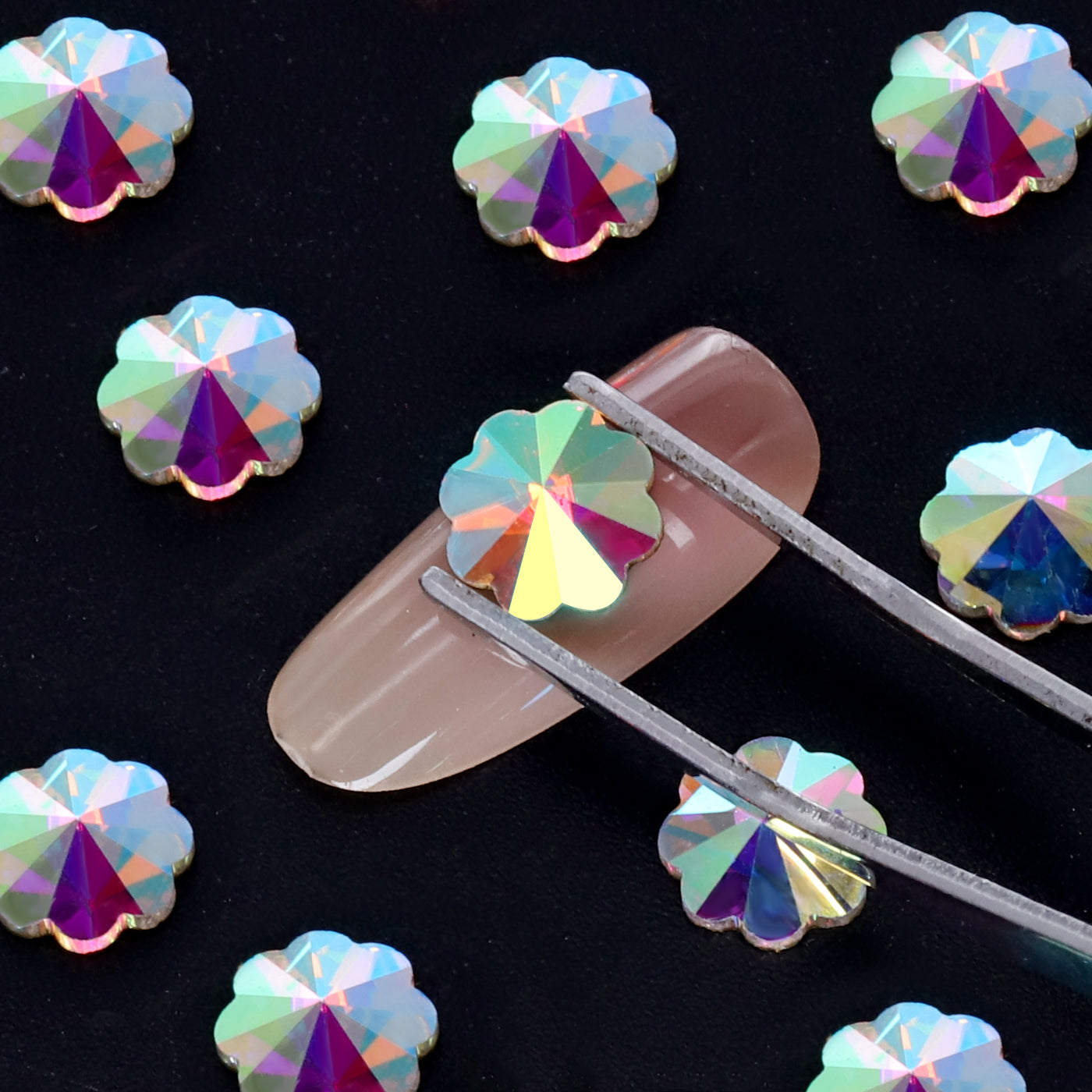 Plum blossom Shape Crystal AB Flat Back Fancy Rhinestones