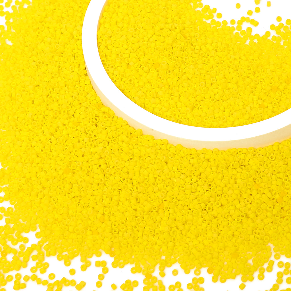 Gelo opaco di colore giallo brillante di alta qualità perle di semi di cilindri di vetro di alta qualità 1,6 mm BS1007