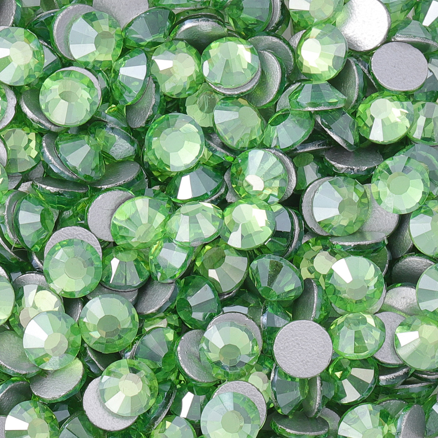 Star Peridot Glass FlatBack Rhinestones Silver Back Secondary image