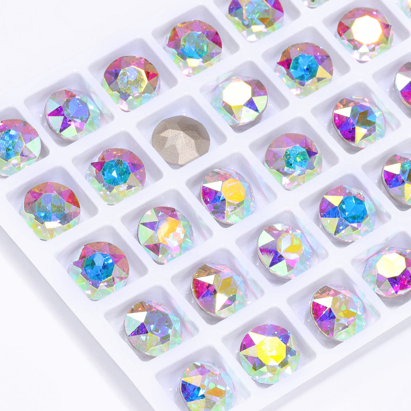 Crystal Ab Gemstone Flower Shape Kiváló minőségű üveg, hátulsó divatos strasszok Másodlagos kép