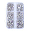 Mixed Sizes 6 Grid Box Starry Sky Glass FlatBack Rhinestones For Nail Art  Silver Back WholesaleRhinestone