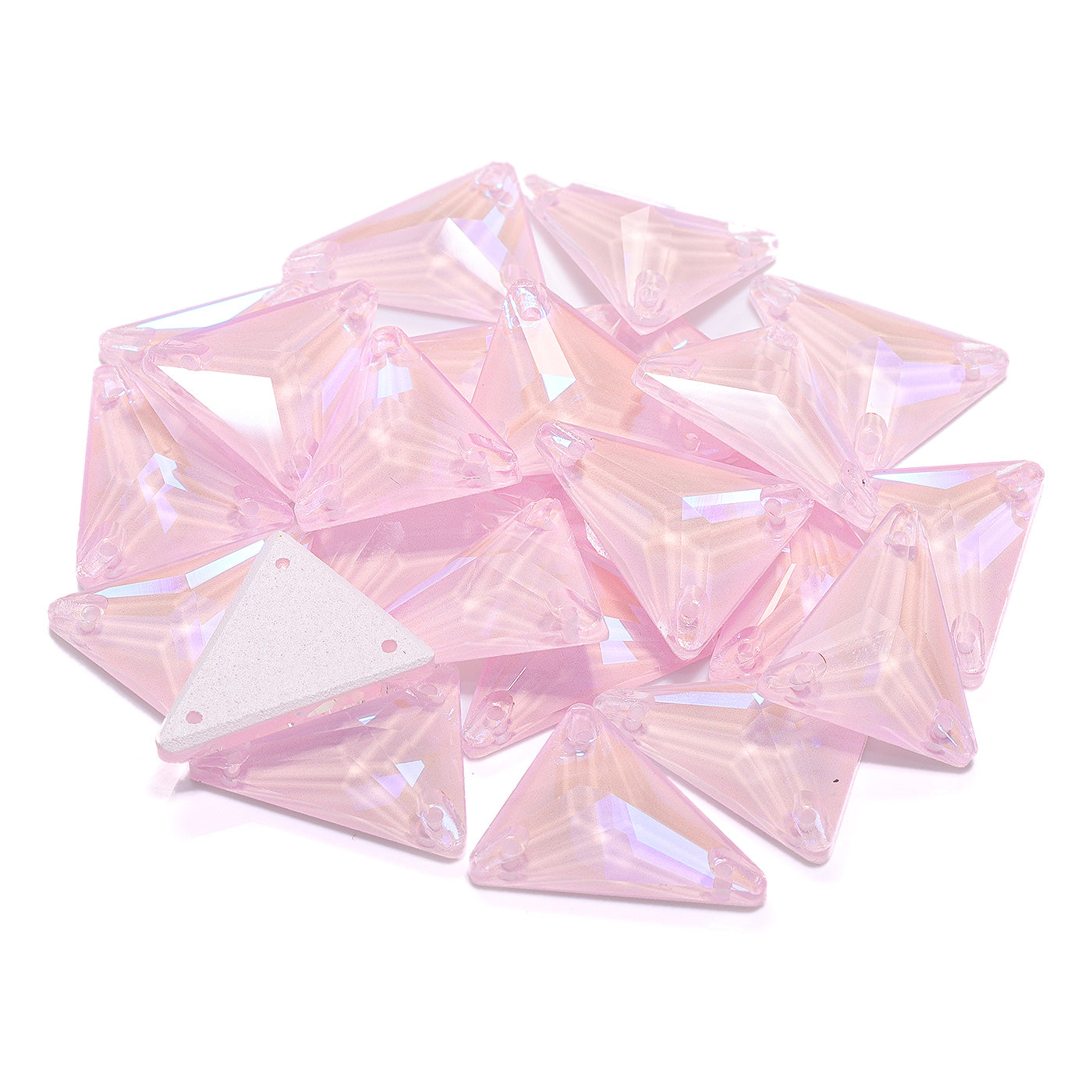 Electric Neon Light Rose Slim Triangle Shape High Quality Glass Sew-on Rhinestones WholesaleRhinestone