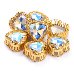 Moonlight Maxi Heart Shape High-Quality Glass Sew-on Nest Hollow Claw Rhinestones
