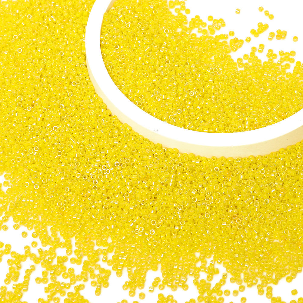 Lustre opaco amarelo brilhante cor de alta qualidade sementes de vidro contas de 1,6 mm BS1009