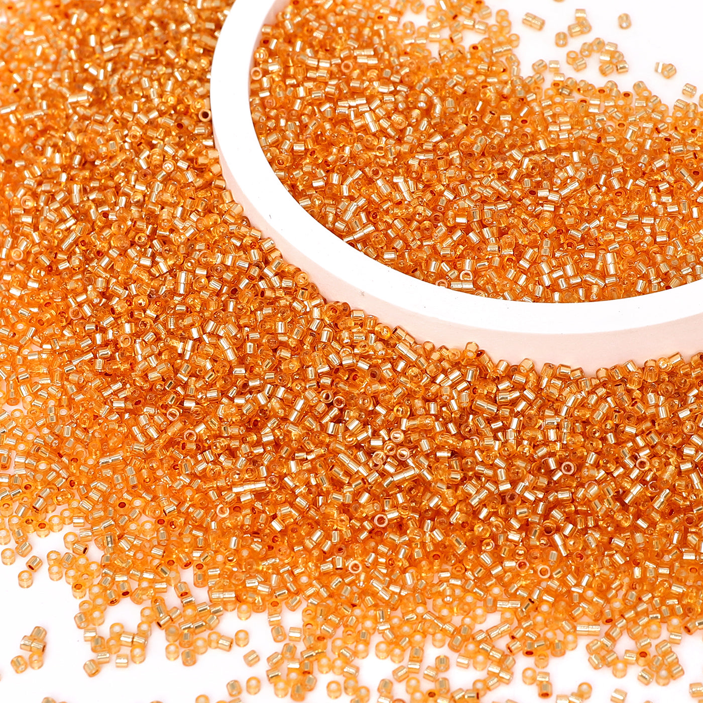 Transparent Silver-lined Light Orange Yellow Color Hight Quality Glass Cylinder Seed Beads 1.6 MM Size GY2008 Secondary image