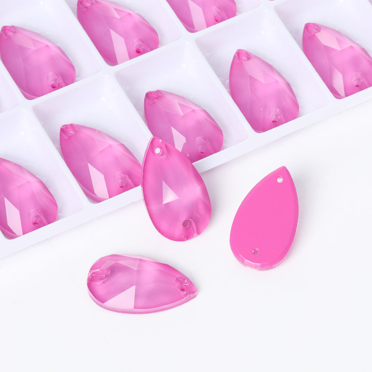 Mocha Fuchsia Drop Shape High Quality Glass Sew-on Rhinestones WholesaleRhinestone