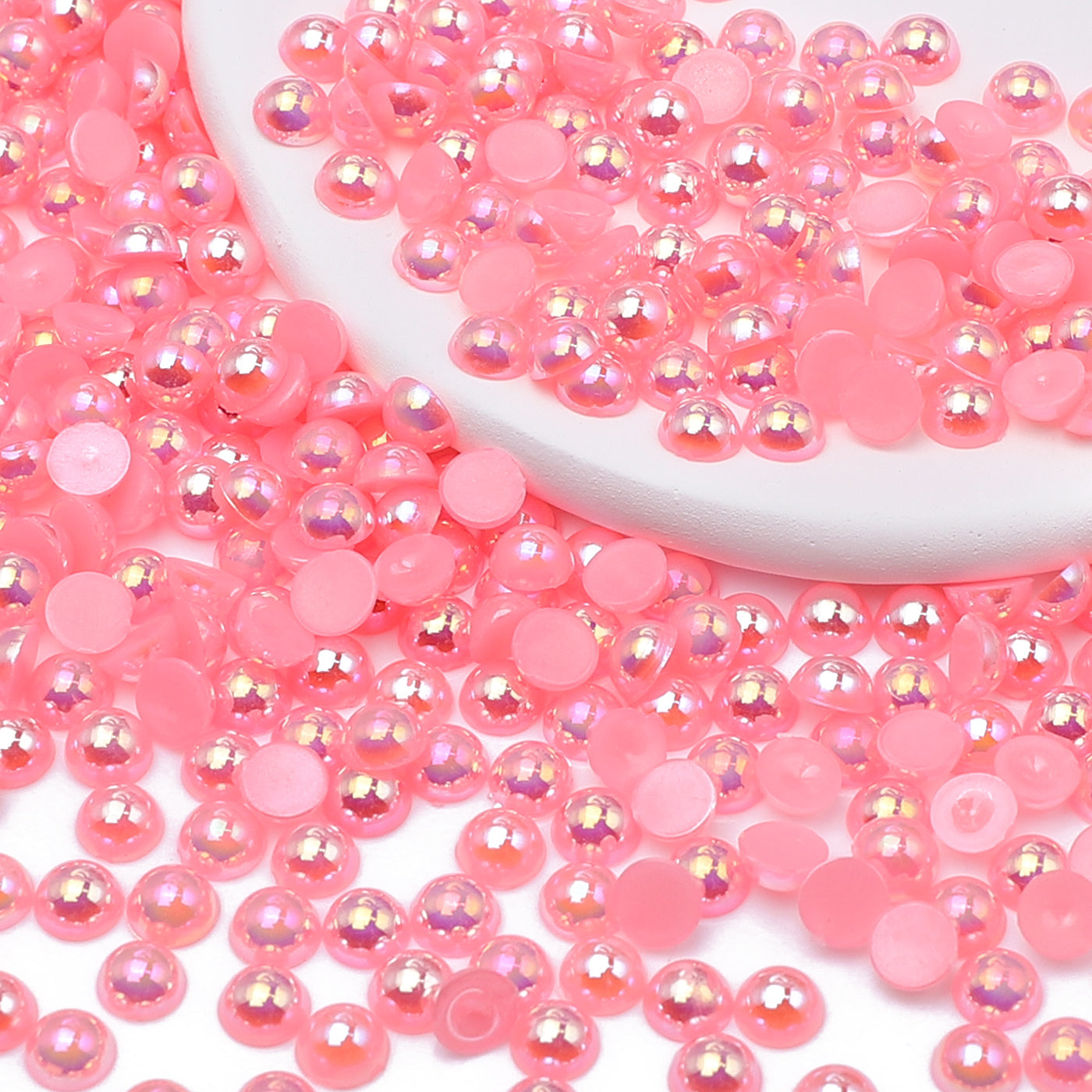 Dark Pink AB Resin Flat Back Pearls Multi Sizes WholesaleRhinestone Main image