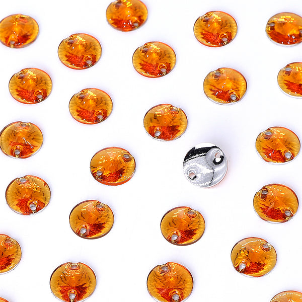 Rivoli Orange Resin Sew-on Rhinestones For Dance Costume WholesaleRhinestone