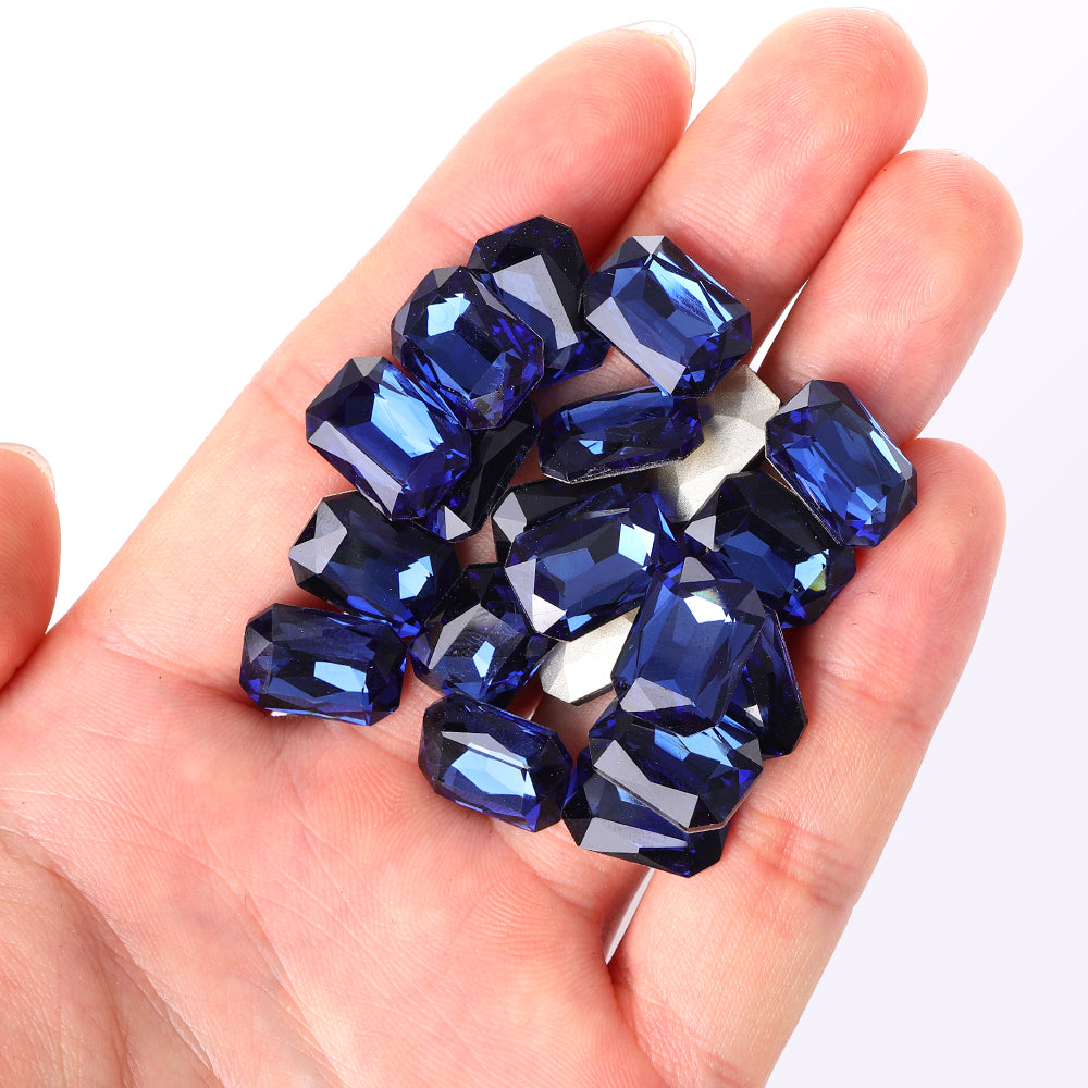 Montana Thin Octagon Shape High Quality Glass Pointed Back Fancy Rhinestones Второстепенное изображение товара