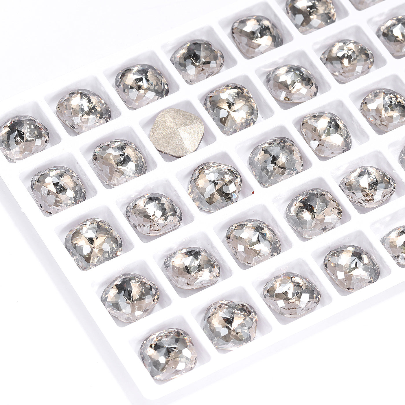 Satin Dome Cushion Square Shape High Quality Glass Pointed Back Fancy Rhinestones Secondary image