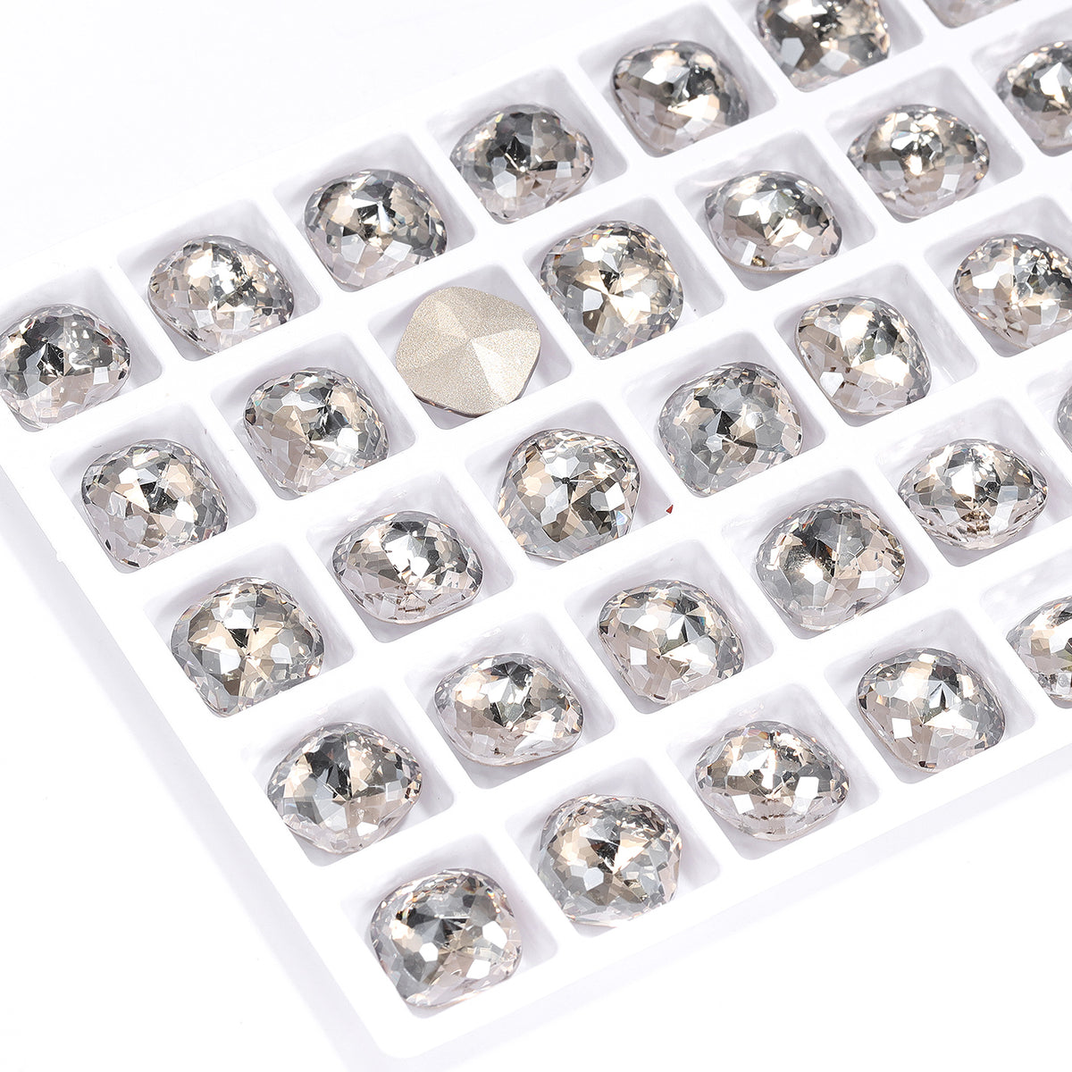 Satin Dome Cushion Square Shape High Quality Glass Pointed Back Fancy Rhinestones WholesaleRhinestone