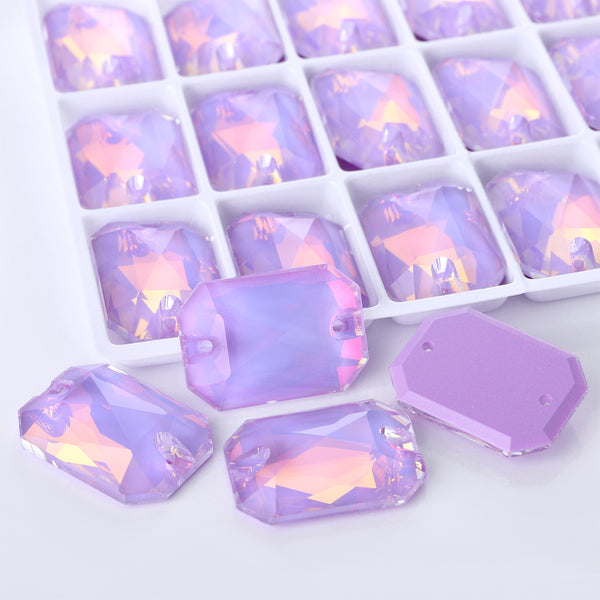 Lavender AM Octagon Shape High Quality Glass Sew-on Rhinestones WholesaleRhinestone