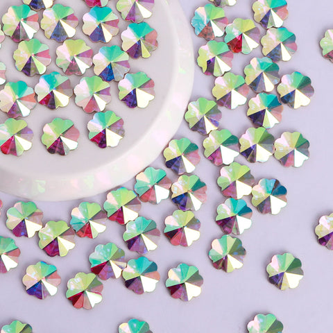 Plum blossom Shape Crystal AB Flat Back Fancy Rhinestones