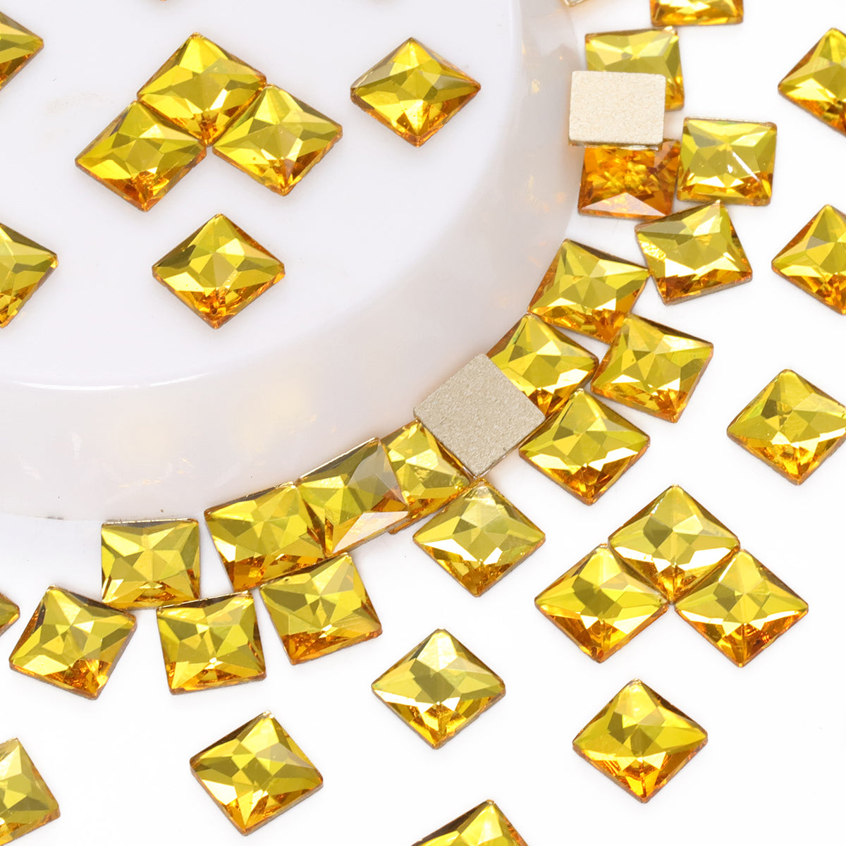 Square Shape Citrine Flat Back Fancy Rhinestones WholesaleRhinestone