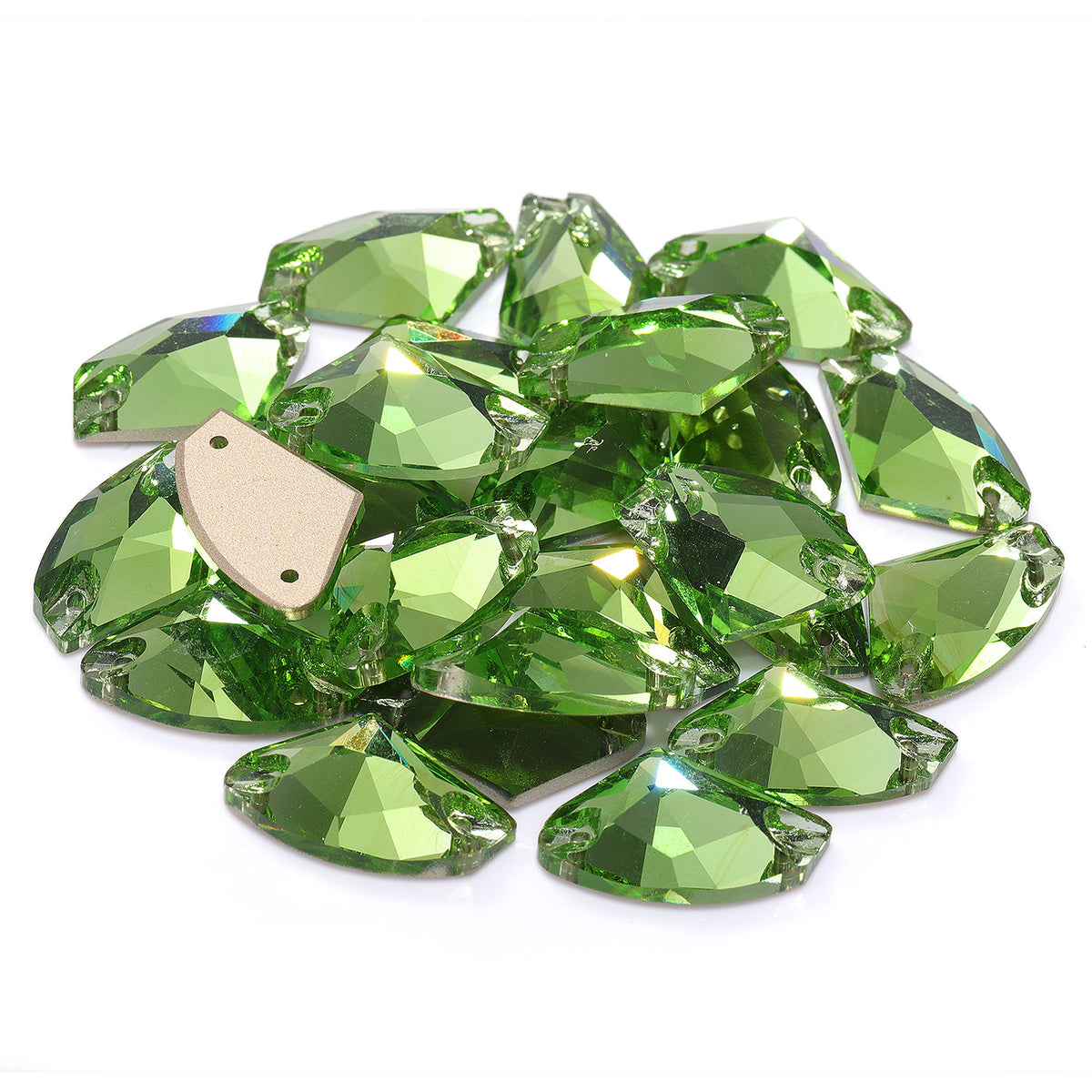Peridot Galactic Shape High Quality Glass Sew-on Rhinestones WholesaleRhinestone
