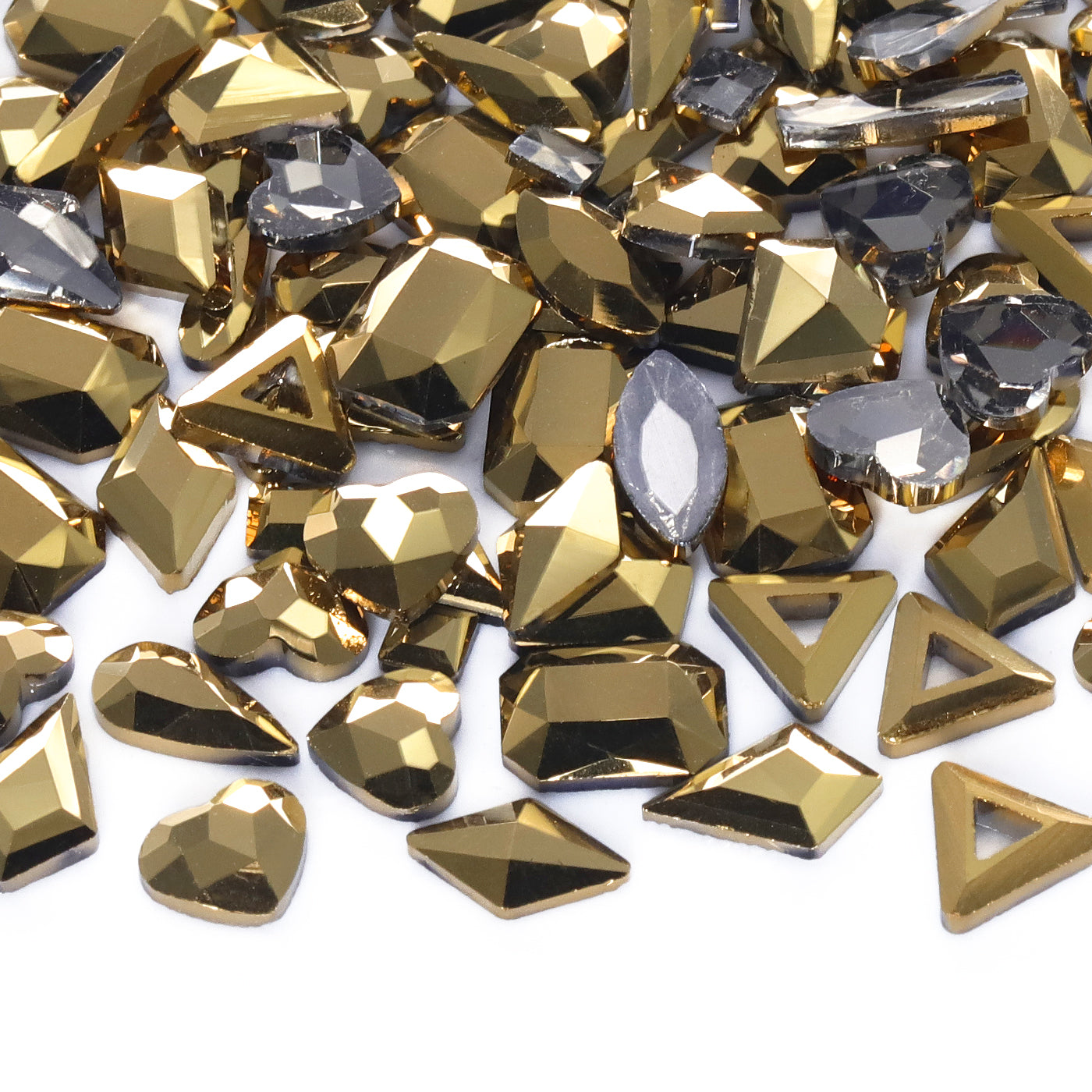 Mixed Shapes Aurum Flat Back Fancy Rhinestones For Nail Art WholesaleRhinestone メイン画像