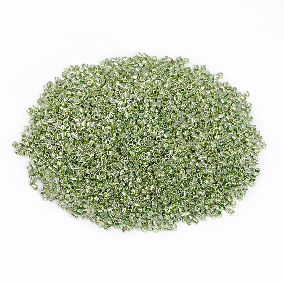 Metallic Light Green Luster Color Hight Quality Glass Cylinder Seed Beads 1.6 MM Size JS3008 WholesaleRhinestone