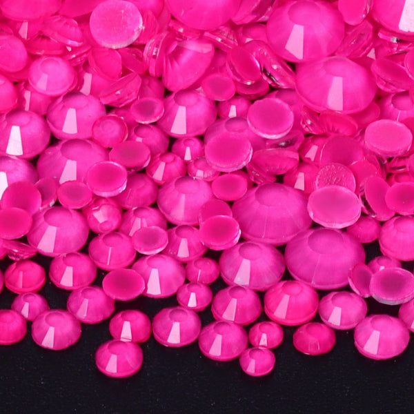 Mixed Sizes Mocha Neon Rose Glass Flat Back Rhinestones For Nail Art WholesaleRhinestone