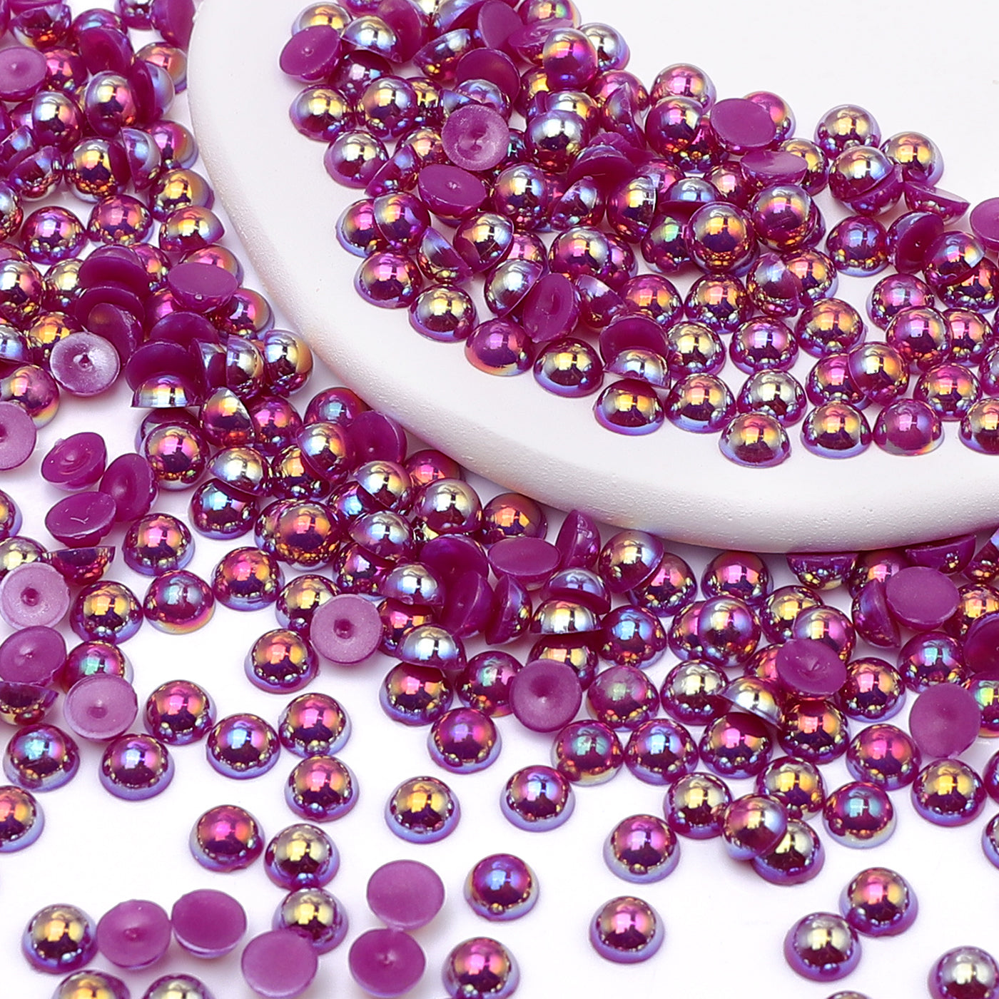 Dark Purple AB Resin Flat Back Pearls Multi Sizes WholesaleRhinestone