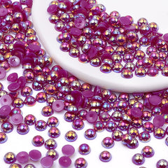 Dark Purple AB Resin Flat Back Pearls Multi Sizes WholesaleRhinestone
