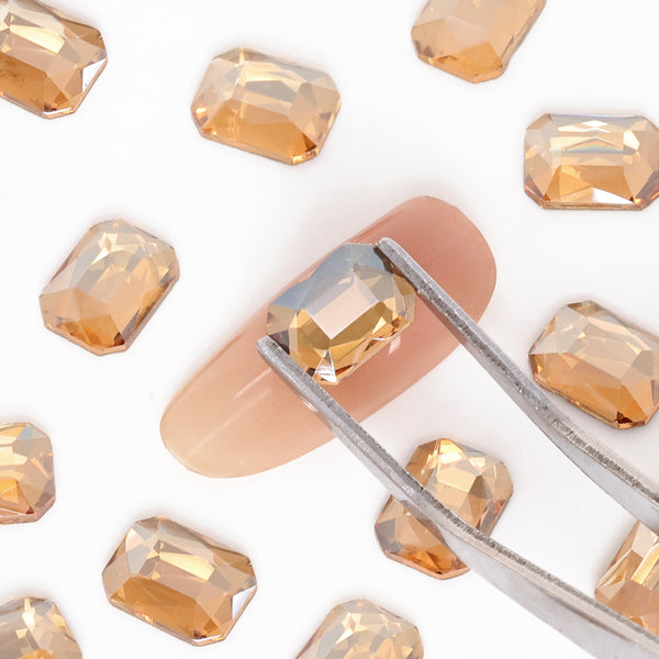 Octagon Shape Golden Shadow Flat Back Fancy Rhinestones