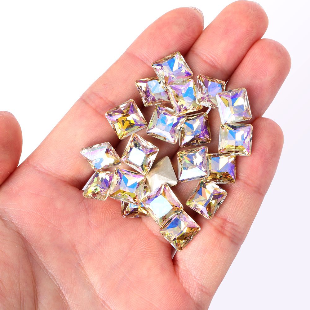 Paradise Shine Princess Square Shape High Quality Glass Pointed Back Fancy Rhinestones Secondary image