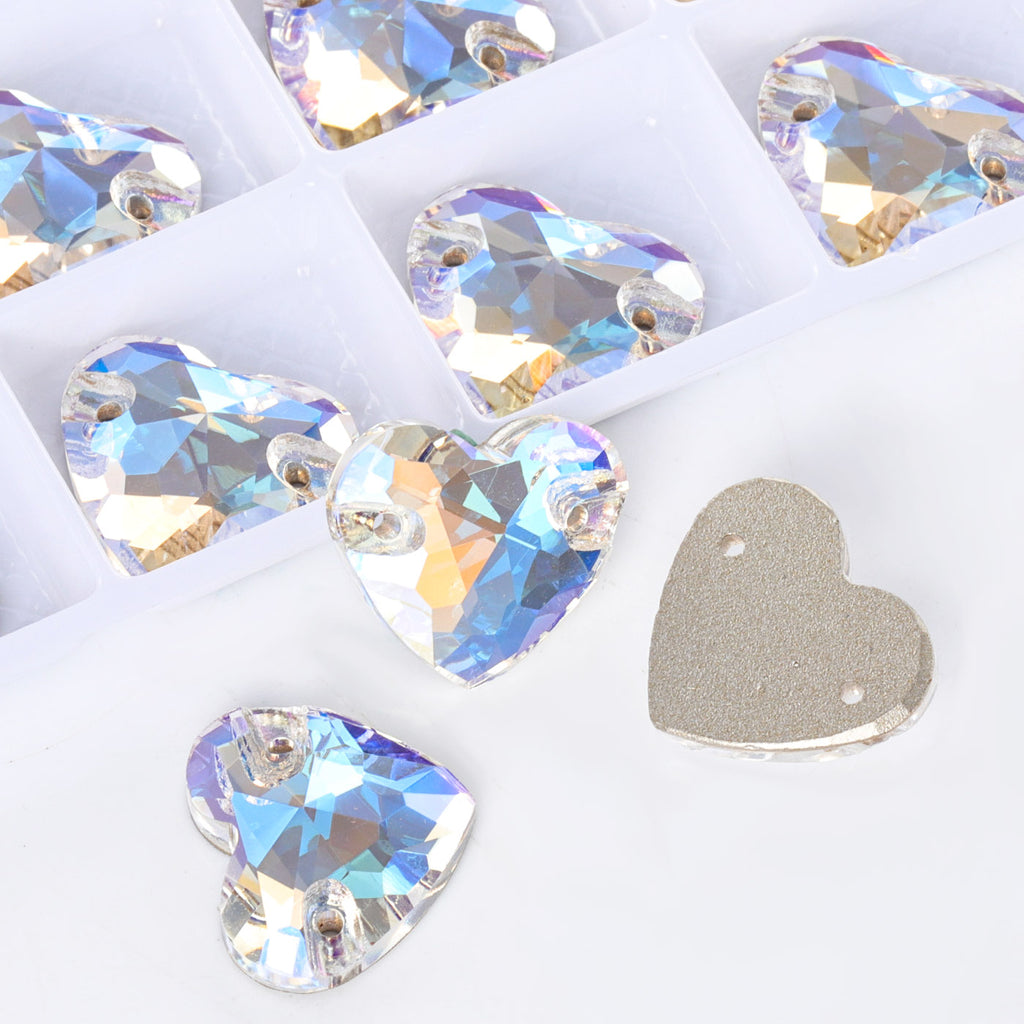 Moonlight Heart Shape High Quality Glass Sew-on Rhinestones WholesaleRhinestone