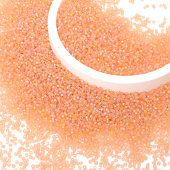 Transparent Rainbow Apricot Color Hight Quality Glass Cylinder Seed Beads 1.6 MM Size BS1027