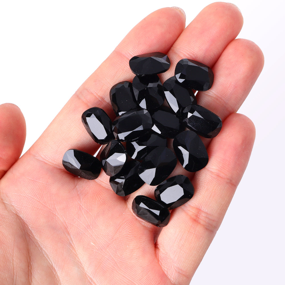 Jet Cushion Shape High Quality Glass Pointed Back Fancy Rhinestones Secondary image