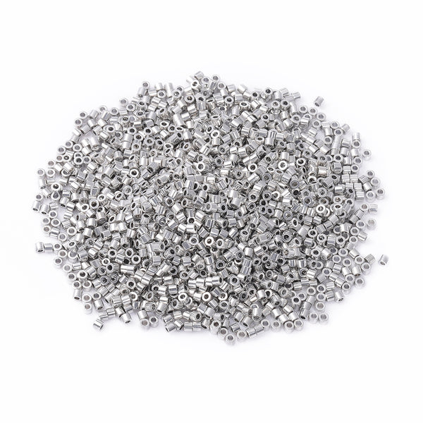 Metallic Silver Luster Color Hight Quality Glass Cylinder Seed Beads 1.6 MM Size JS3001 WholesaleRhinestone