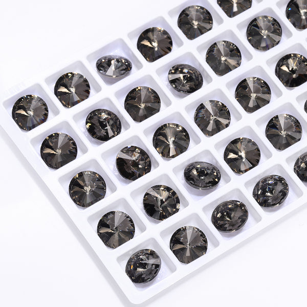 Black Diamond Rivoli Shape High Quality Glass Pointed Back Fancy Rhinestones WholesaleRhinestone