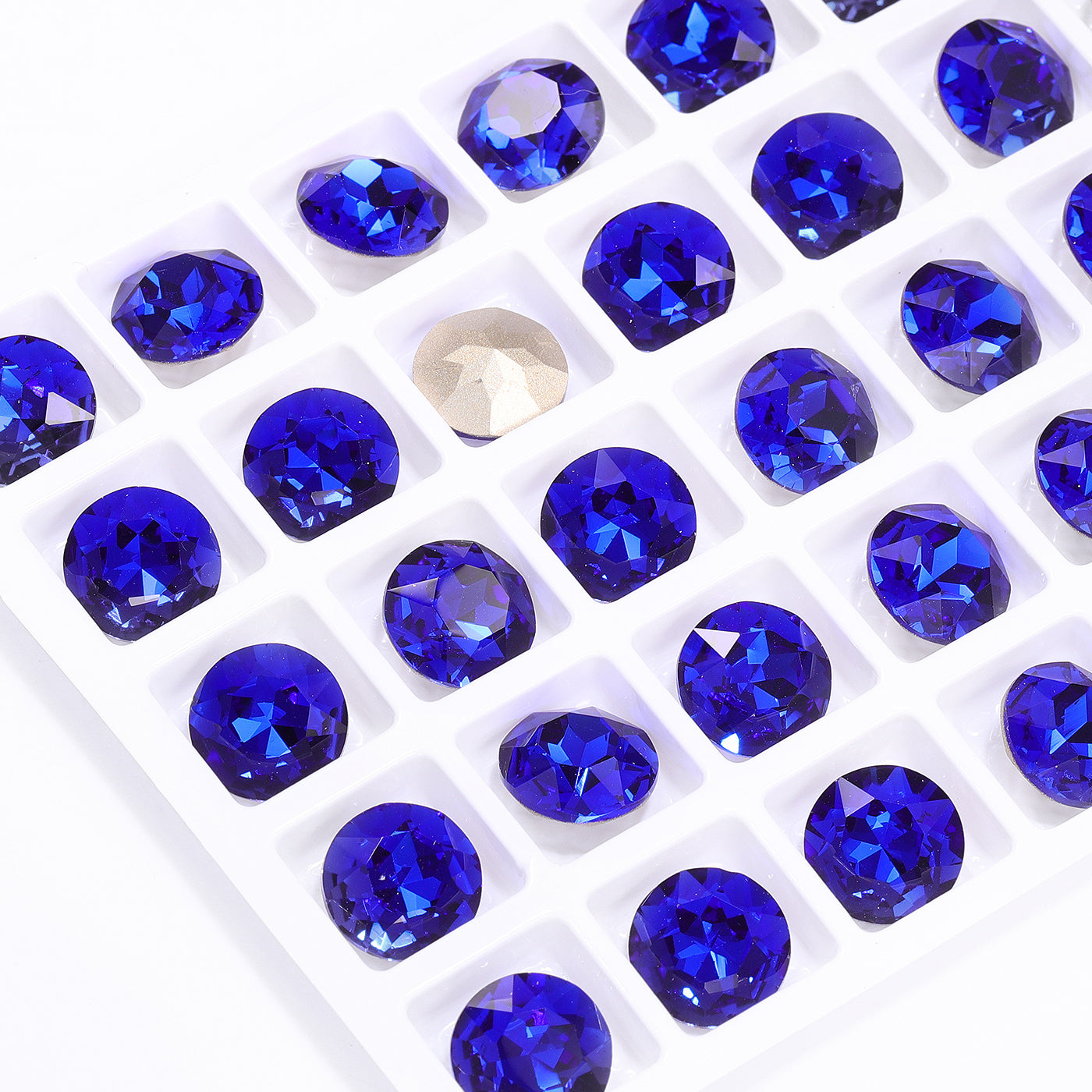 Sapphire -jalokivi kukka muoto korkea laatu lasi osoitettu takaisin hienoja strasseja Toissijaiskuva